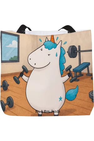 Mr. & Mrs. Panda Shopper Einhorn Fitness Design - - Geschenk, Einhorn Deko, Einkaufstasch (1-tlg), Mobiler Big Bag - Verkäufer:
