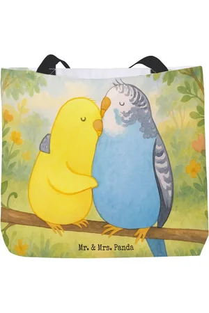 Mr. & Mrs. Panda Shopper Wellensittich Liebe Design - - Geschenk, verknallt, Freizeittasc (1-tlg), Kreative Designs - Verkäufer: