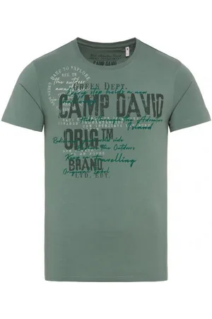Camp David T-Shirt mit Used- und Puffprint-Details deep green - Verkäufer: eleven.one