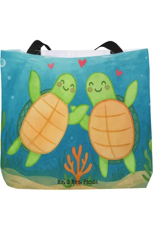 Mr. & Mrs. Panda Shopper Schildkröten Paar Design - - Geschenk, Alltagstasche, Schultasch (1-tlg), Süße Motive - Verkäufer: