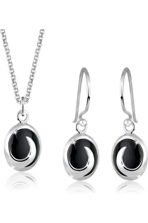 Elli Schmuckset Onyx 925 Sterling Silber