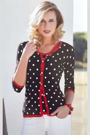 Passioni 2-in-1-Strickjacke Twinset mit Punkten - Verkäufer: Passion Mode