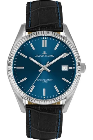 Jacques Lemans Quarzuhr 50-4R, Armbanduhr, Damenuhr, analog, Datum, Lederarmband