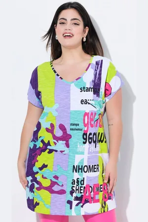 Angel of Style T-Shirt Longshirt oversized Alloverdruck V-Ausschnitt - Verkäufer: Popken Fashion Group
