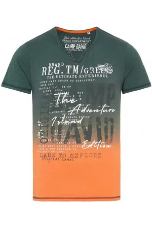 Camp David T-Shirt Dip Dye im Vintage Look evergreen/ sunstone - Verkäufer: eleven.one