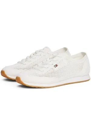 Tommy Hilfiger TH OPEN MESH LOW PROFILE RUNNER Sneaker, Freizeitschuh, Halbschuh, Schnürschuh mit seitlicher Logoflagge