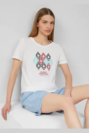 QS by s.Oliver Shirttop Jersey-T-Shirt mit Frontprint - Verkäufer: