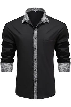 Allthemen Langarmhemd mit Stickmuster Kontrast Langarmhemd Regular Fit - Verkäufer: