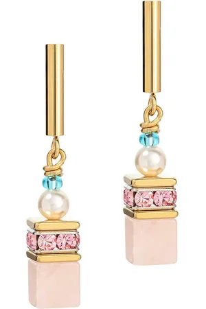 COEUR DE LION Paar Ohrstecker Schmuck Geschenk GeoCUBE® Precious Fusion Pearls Würfelkette, 5086/21, Made in Germany - mit Strassstein, Schmuckstein - mit Swarovski® Perle