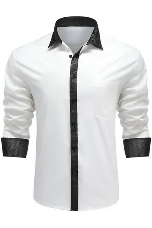 Allthemen Langarmhemd mit Stickmuster Kontrast Langarmhemd Regular Fit - Verkäufer: