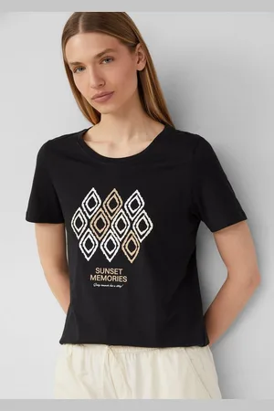 QS by s.Oliver Shirttop Jersey-T-Shirt mit Frontprint - Verkäufer: