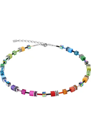 COEUR DE LION Collier Schmuck Geschenk Edelstahl GeoCUBE® Würfelkette, 2838/10, Made in Germany - mit Swarovski® Kristall, Strassstein, Schmuckstein