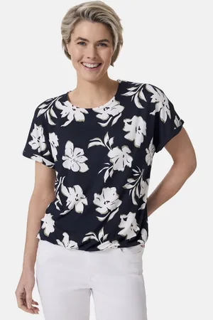 Stooker Women Kurzarmshirt CLEA Print T-Shirt Regular Fit T-Shirt Spitzen- Shirt für Damen