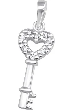 Bungsa Anhänger Set Anhänger Schlüssel mit Kristallen aus 925 Silber Damen (1-tlg), Pendant Halsketten - Verkäufer: