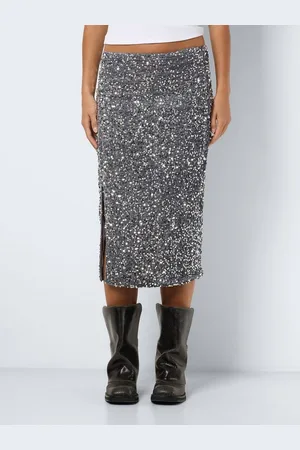 Noisy May Sommerrock Midi Pailletten Seitenschlitz Regular Fit NMMIA NW MIDI SEQUIN SKIRT WVN - Verkäufer: ARIZONAS