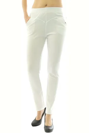 Yeset Schlupfhose Elegante Hose lang Stretch Stretchhose Stoffhose weiss 5XL mit Nieten und Taschen - Verkäufer: Shop