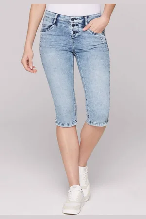 Soccx Jeansshorts mit Schlitz am Saum