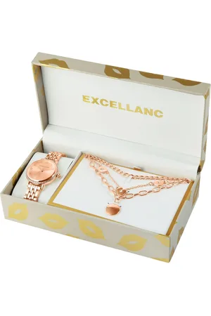 Excellanc Schmuckset 1800247 Geschenkset mit Damenarmbanduhr und drei (Einzeln, inkl. Schmuckbox) - Verkäufer: Shaghafi GmbH