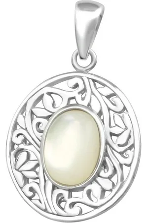 Bungsa Anhänger Set Anhänger oval aus 925 Silber Damen (1-tlg), Pendant Halsketten - Verkäufer: