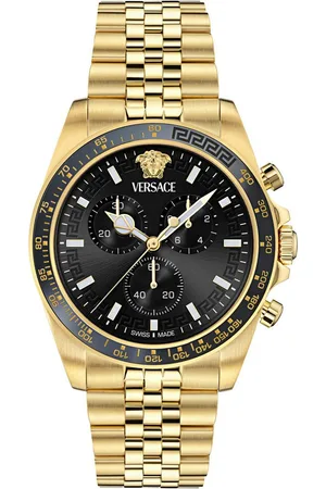 VERSACE Chronograph GRECA CHRONO WAVE VE0H00525, Quarzuhr, Armbanduhr, Herrenuhr, Swiss Made, Edelstahlarmband, analog