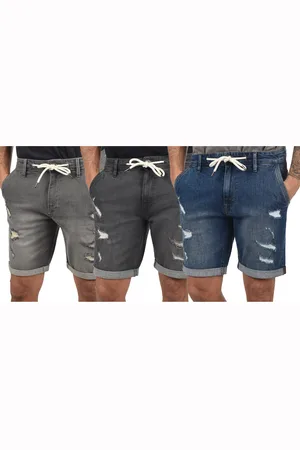 Blend Dallian Herren Baumwoll-Shorts nachhaltige Destroyed Jeans-Bermuda 20711410-ME Grau oder Blau