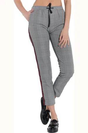 Vestino Damen Business-Hose karierte Stoff-Hose Freizeit-Hose Grau/Schwarz