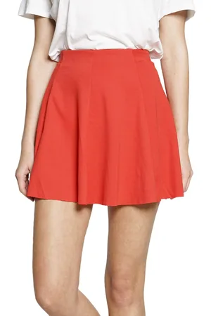 Course Damen Mini-Rock Jersey-Rock mit Gummizug ausgestellter Sommer-Rock Rot