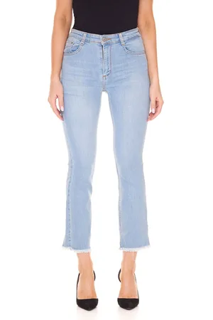LTB Lynda Damen Cropped Flare Jeans High Rise Denim-Hose mit Freely-Wash 51351 14321 52067 Blau