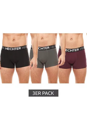 Daniel Hechter 3er Pack Herren Boxershorts Baumwoll-Unterwäsche Schwarz/Grau/Rot