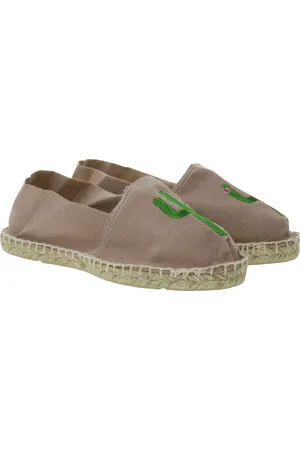 Espadrij Classic Brodé Damen Pantoffel aus Canvas Sommer-Schuhe mit Bast-Umrandung 121 CT55 Rosa