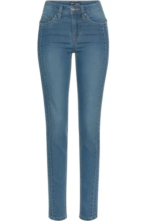 ARIZONA Damen Slim-Fit Jeans mit seitlichen Nahtverläufen Denim-Hose 71414059 Blau