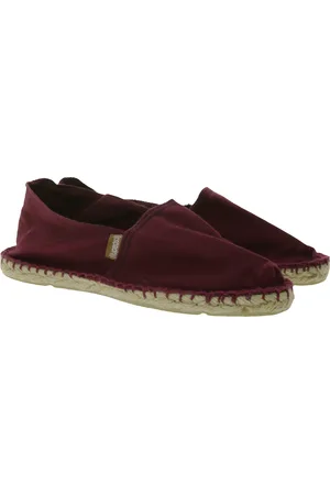 Espadrij Classic mules Damen Pantoffeln gemütliche Sommer-Schuhe aus Canvas Bordeauxrot