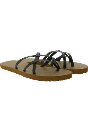 Volcom New School II Damen Zehen-Trenner modische Sommer-Latschen mit EVA-Fußbett Schwarz/Braun