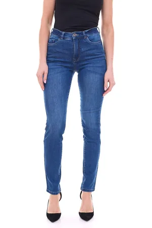 ARIZONA Damen Slim-Fit Jeans Denim-Hose mit Gummizug am Bund 12851300 Blau