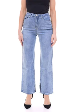 Bruno Banani Damen Jeans Baumwoll-Hose mit kleinen Schlitzen 31645007 Blau