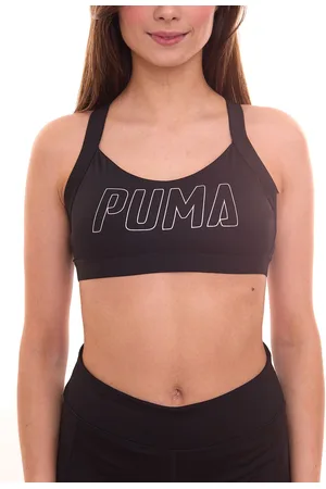 PUMA Training Bra Damen Sport-BH sitzender Damen Bustier mit dryCELL 519085 01 Schwarz