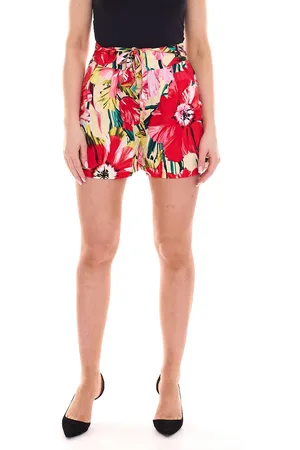 Aniston CASUAL Damen Sommer-Shorts Jersey Shorts mit Allover Blumen-Print 59810649 Rot/Bunt