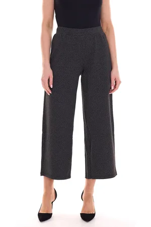 Aniston CASUAL Damen Stoff-Hose mit Fischgräten-Muster 7/8-Hose 55370337 Schwarz/Grau