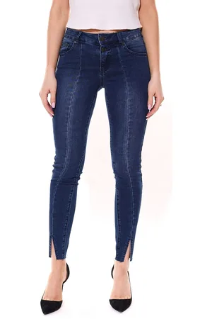 ARIZONA Damen Slim-Fit Jeans mit Deko-Naht Röhren-Jeans 98934633 Blau