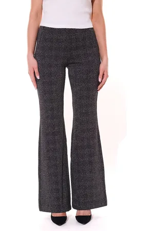 Mac Dream Damen Bootcut-Hose elegante Stoff-Hose mit Glitzergarn 35963931 Schwarz/Grau