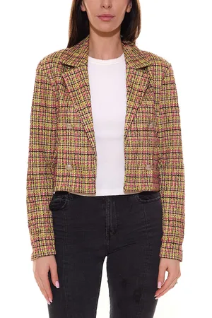 Aniston CASUALS Damen Blazer Kurzblazer mit Zierknöpfen 96699747 Grün/Bunt