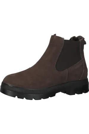 Bama Stiefelette Damen Echtleder-Schuhe Chelsea-Boots wasserabweisend mit -tex 1084988 Dunkelbraun