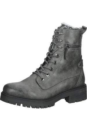 Bama Damen Schuhe bequeme Stiefel mit -tex Schnür-Schuhe 1083103 Grau