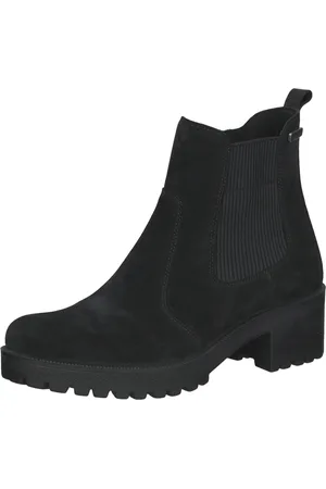 Bama Damen Echtleder-Schuhe Stiefel hohe Schuhe mit Reißverschluss 1085003 Schwarz