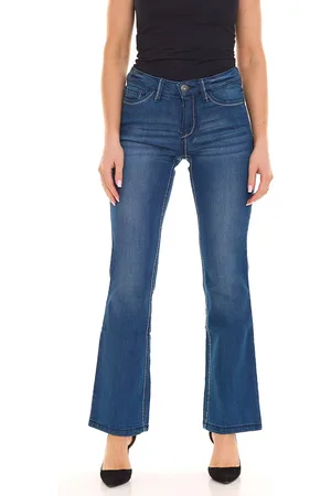 ARIZONA Bootcut-Jeans modische Damen Denim-Hose mit Kontrastnähten 26423438 Blau