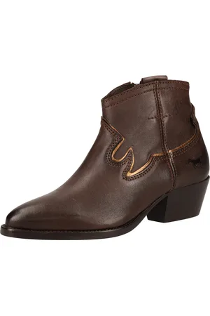 Mustang Damen stylische Schnür-Schuhe Echtleder-Stiefeletten 2885-501-32 Dunkelbraun