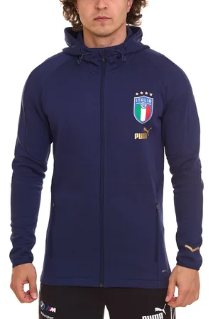 PUMA FIGC Coach Herren Sweat-Jacke Trainings-Jacke Italien Fanwear 767108 13 Dunkelblau
