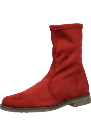 rapisardi Damen Stiefelette modische High-Top Boots Made in Italy Bordeauxrot