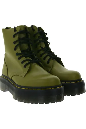 Dr. Martens Jadon Damen High-Top Echtleder-Boots robuste Schnür-Stiefel mit 8-Loch-Schnürung 27311361 Olivgrün