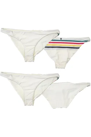 Hurley Quick Dry Pendleton Glacier Damen Bikini-Unterteil wende Bademode gestreift Bikini-Panty AJ9508 133 Beige